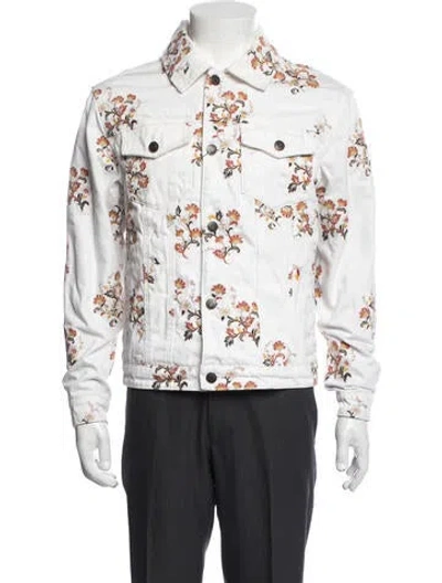 Pre-owned Kith Floral Print Denim Jacket In White