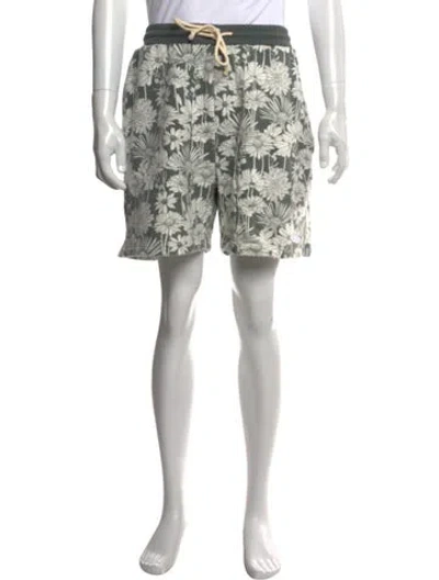 Pre-owned Kith Floral Print Jogger Shorts W/ Tags In Green