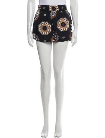 Pre-owned Kith Floral Print Mini Shorts In Blue