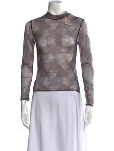 Pre-owned Kith Floral Print Mock Neck Top In Multicolor