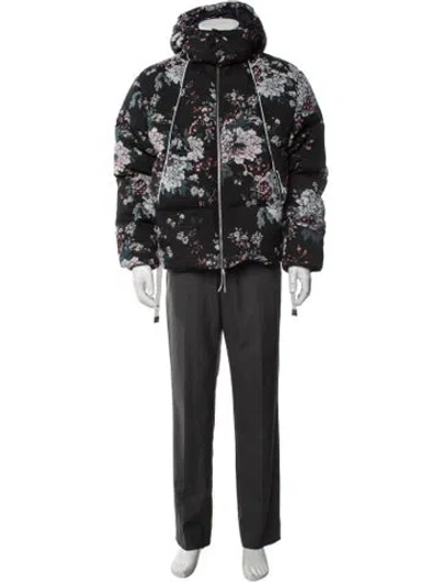 Pre-owned Kith Floral Print Puffer Coat In Grey