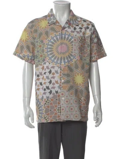 Pre-owned Kith Floral Print Short Sleeve Shirt In Neutral