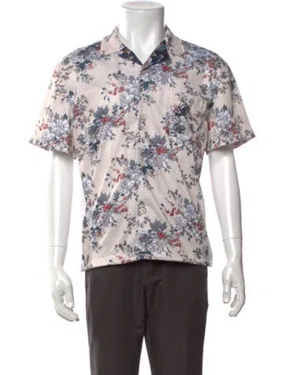 Pre-owned Kith Floral Print Short Sleeve Shirt In Neutrals