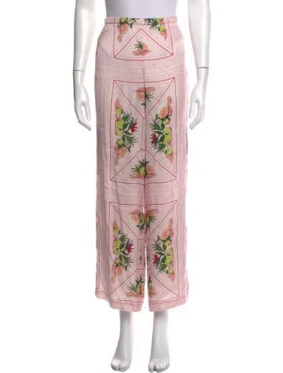 Pre-owned Kith Floral Print Wide Leg Pants In Pink