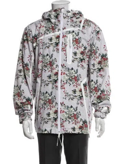 Pre-owned Kith Floral Print Windbreaker In White