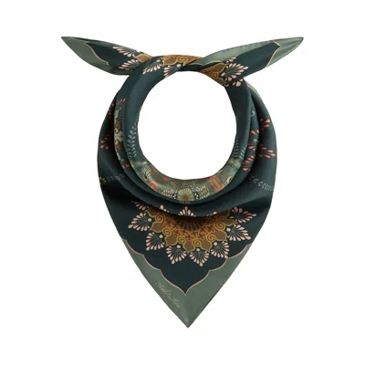 Pre-owned Kith Floral Printed Palm Silk Scarf 'stadium' | Black | Men's Size Onesize