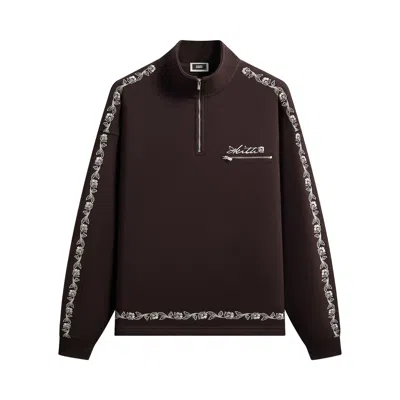 Pre-owned Kith Floral Queensbridge Quarter Zip 'incognito' | Brown | Men's Size M