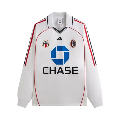 Pre-owned Kith For Adidas Football Chase Long-sleeve Jersey  'white' | Men's Size Xs