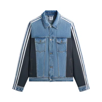 Pre-owned Kith For Adidas Football Denim Jacket 'blue' | Men's Size L