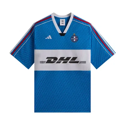 Pre-owned Kith For Adidas Football Dhl Express Jersey  'blue Burst' | Men's Size Xxl