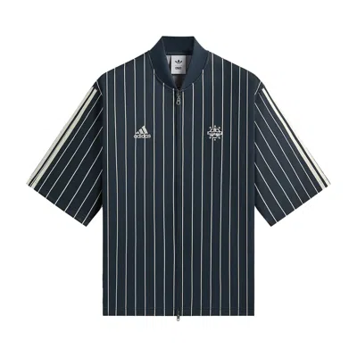 Pre-owned Kith For Adidas Football Pinstripe Jersey 'nocturnal' | Black | Men's Size S