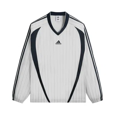 Pre-owned Kith For Adidas Football Pinstripe Long Sleeve V-neck 'white' | Men's Size Xl
