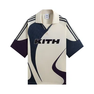 Pre-owned Kith For Adidas Football Soccer Jersey 'sandrift' | White | Men's Size L