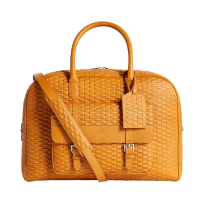 Pre-owned Kith For Bmw Leather Overnight Bag 'camel' | Orange | Men's Size Onesize