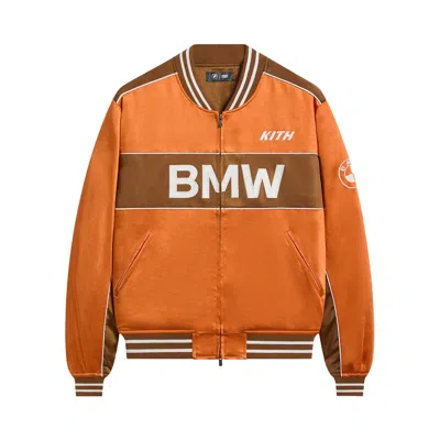 Pre-owned Kith For Bmw Souvenir Moto Jacket 'sunglow' | Orange | Men's Size L