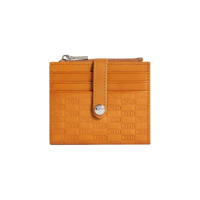 Pre-owned Kith For Bmw Zip Cardholder 'camel' | Orange | Men's Size Onesize