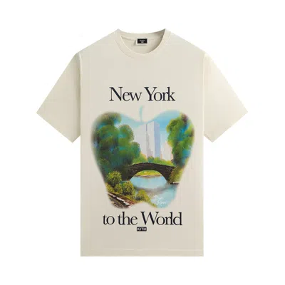 Pre-owned Kith For Bob Ross New York To The World Vintage Tee 'sandrift' | Tan | Men's Size Xl In Brown