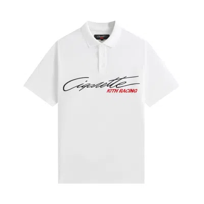 Pre-owned Kith For Cigarette Racing Pique Polo 'white' | Men's Size S