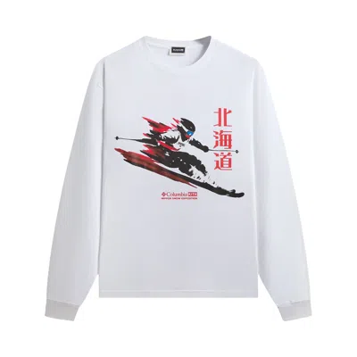 Pre-owned Kith For Columbia Skier Vintage Long-sleeve Tee 'white' | Men's Size M