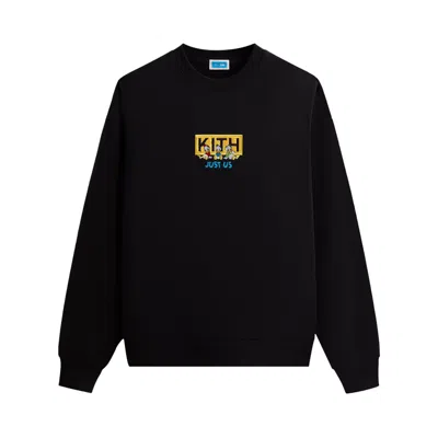 Pre-owned Kith For Disney Donald Duck Triplets Vintage Nelson Crewneck 'black' | Men's Size Xl
