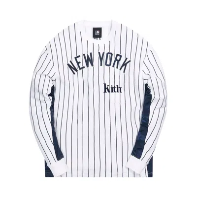 Pre-owned Kith For Major League Baseball New York Yankees Long-sleeve Combo Quinn 'white Pinstripe' | Men's Si