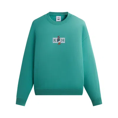 Pre-owned Kith For Mickey & Friends Cyber Monday Daisy Duck Classic Logo Crewneck 'mykonos' In Teal