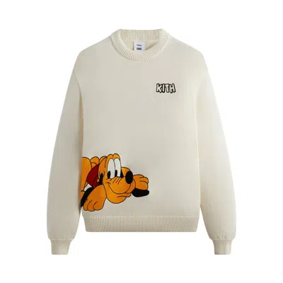Pre-owned Kith For Mickey & Friends Pluto Crewneck Sweater 'sandrift' | Cream | Men's Size Xl
