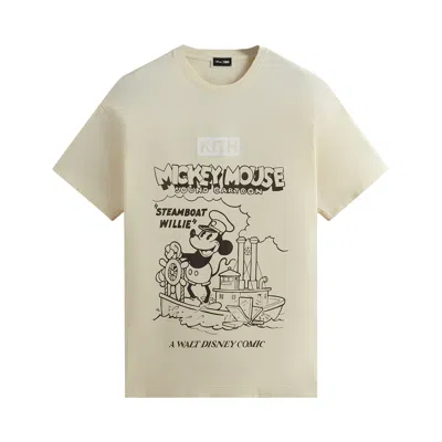 Pre-owned Kith For Mickey & Friends Steamboat Willie Vintage Tee 'sandrift' In White