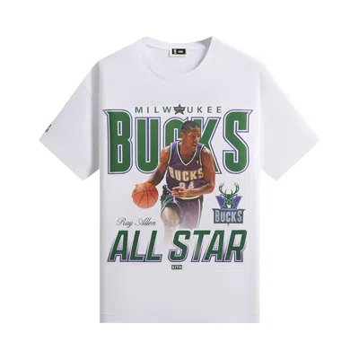 Pre-owned Kith For Nba All-star Milwaukee Bucks Ray Allen Vintage Tee 'white' | Men's Size Xs