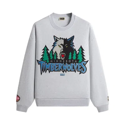 Pre-owned Kith For Nba All-star Minnesota Timberwolves Nelson Crewneck 'light Heather Grey' | Men's Size S In Gray