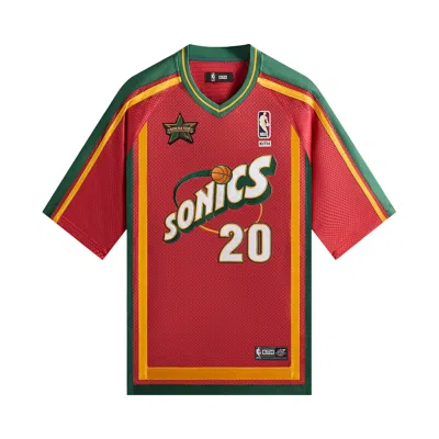 Pre-owned Kith For Nba All-star Seattle Supersonics Leon Shirt 'crimson' | Red | Men's Size L