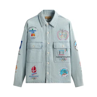 Pre-owned Kith For Olympics Heritage Marks Henson Shirt 'light Indigo' | Blue | Men's Size S