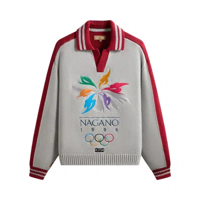 Pre-owned Kith For Olympics Heritage Marks Nelson Rugby Sweater 'light Heather Grey' | Men's Size S In Gray