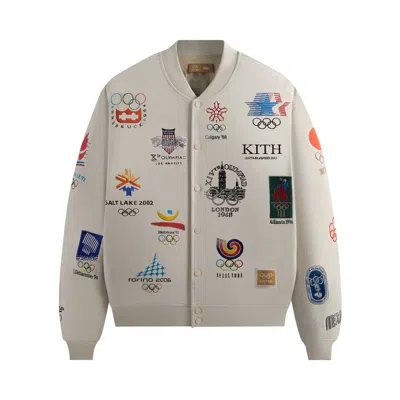 Pre-owned Kith For Olympics Heritage Marvin Bomber Jacket 'sandy Heather' In Multi-color