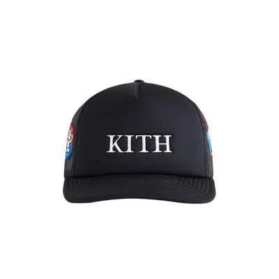 Pre-owned Kith For Olympics Heritage Poly Foam Nolan Trucker Hat 'black' | Men's Size Onesize