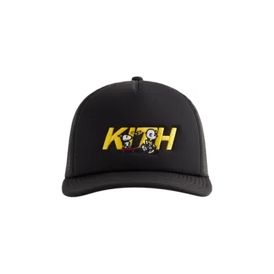 Pre-owned Kith For Peanuts 75 Nolan Poly Foam Trucker 'black' | Men's Size Onesize