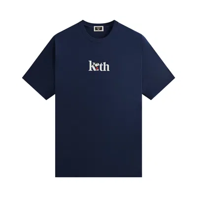 Pre-owned Kith For Peanuts Joe Cool Serif Tee 'nocturnal' | Blue | Men's Size Xl
