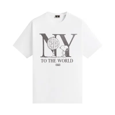 Pre-owned Kith For Peanuts New York To The World Vintage Tee 'white' | Men's Size Xl