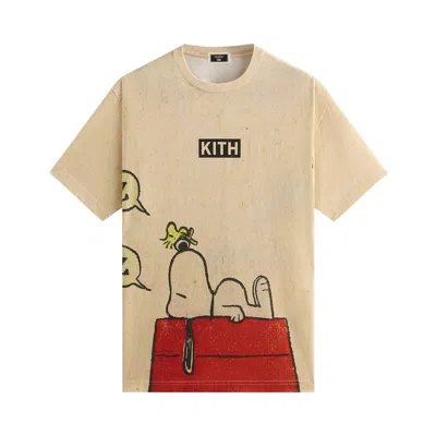 Pre-owned Kith For Peanuts Sleeping Doghouse Comic Vintage Tee 'sandrift' | Tan | Men's Size M