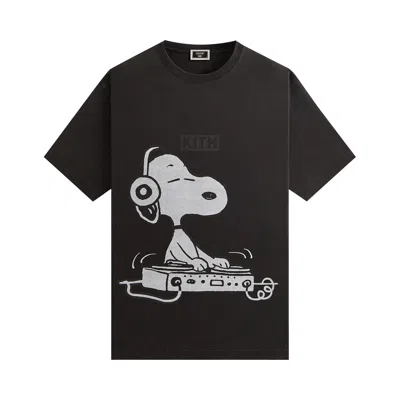 Pre-owned Kith For Peanuts Snoopy Dj Vintage Tee 'black' | Men's Size S