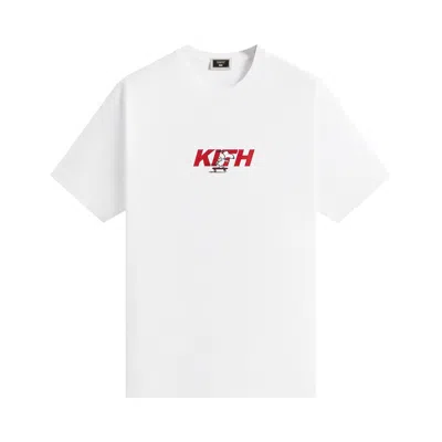 Pre-owned Kith For Peanuts Snoopy Skateboard Fast Logo Tee 'white' | Men's Size Xl