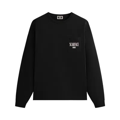 Pre-owned Kith For Scarface Statue Long Sleeve Pocket Tee 'black' | Men's Size L