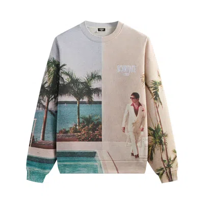 Pre-owned Kith For Scarface Tony Miami Vintage Nelson Crewneck 'multi' | Blue | Men's Size L