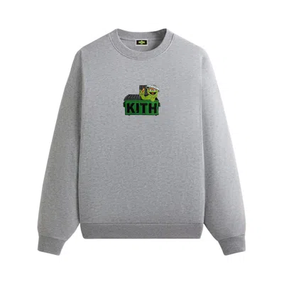 Pre-owned Kith For Sesame Street Oscar The Grouch Nelson Crewneck 'medium Heather Grey' | Men's Size M In Gray