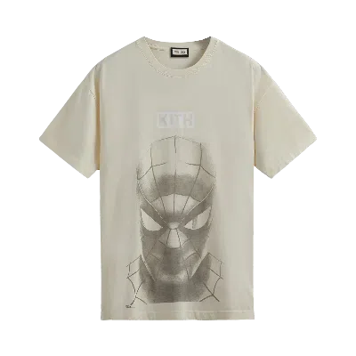 Pre-owned Kith For Spider-man Vigilante Vintage Tee 'sandrift' In Cream
