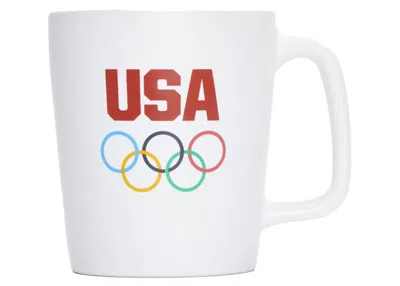Pre-owned Kith For Team Usa 5 Rings Mug In White