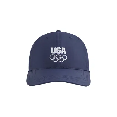 Pre-owned Kith For Team Usa Nylon Aaron Cap 'nocturnal' | Blue | Men's Size Onesize