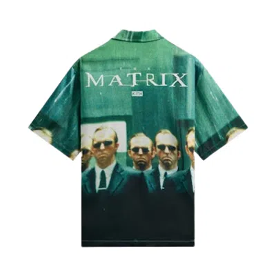 Pre-owned Kith For The Matrix All-over Printed Thompson Camp Collar Shirt 'taiga' | Green | Men's Size M