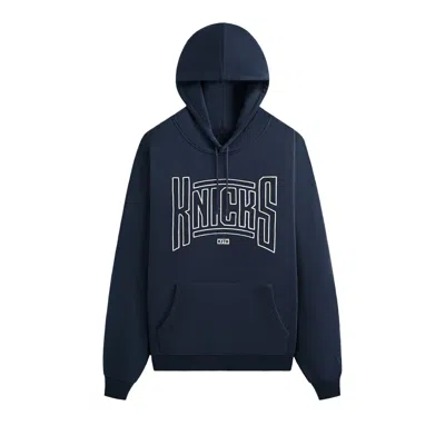 Pre-owned Kith For The New York Knicks Arched Vintage Nelson Hoodie 'nocturnal' | Blue | Men's Size Xl