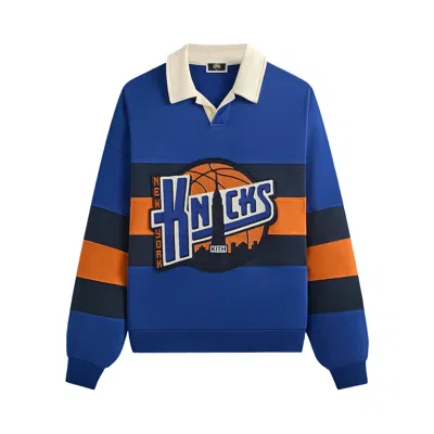 Pre-owned Kith For The New York Knicks Ball Nelson Collared Pullover 'current' | Blue | Men's Size S